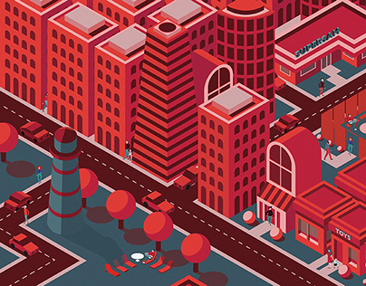 Isometric city illustration