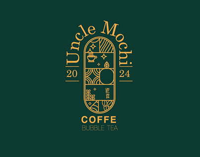 logo coffee a in Yellow and Green