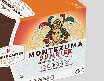 Montezuma Sunrise - Coffee Label Design