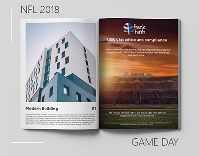 NFL 2018 - Game Day Print Advert Design