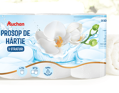 AUCHAN Coeur - Paper towel packaging design