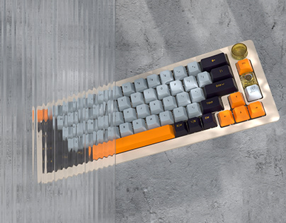 keyboard with full details with 6 materials and UV
