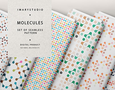 Set of seamless abstract pattern Molecules