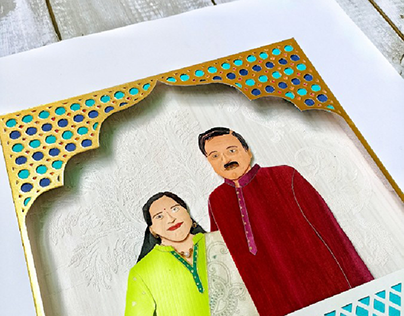 Custom Couple's Paper Portrait Frame