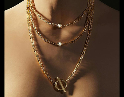 3D Gold chain necklace design