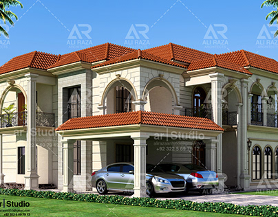 Classic Villa Design - 3D Exterior Render - 3ds Max
