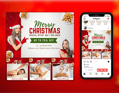 Christmas theme design template for spa services