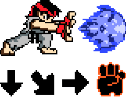 Ryu vs Akuma Hadouken 8 bits