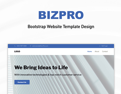 Bootstrap Website Template Design - BizPro