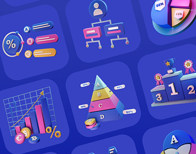 Graph & Chart Icons 3D