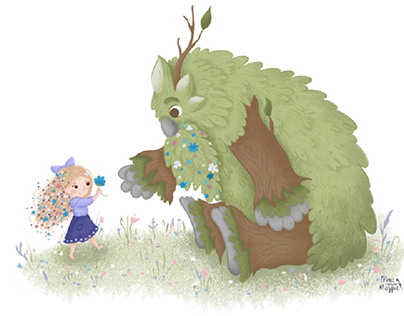 Children's book illustration / Kind forest monster