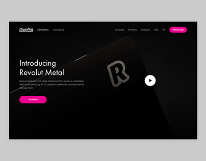 Revolut Metal - website