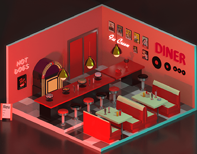 Isometric view of Pop's Diner in Riverdale (2023)