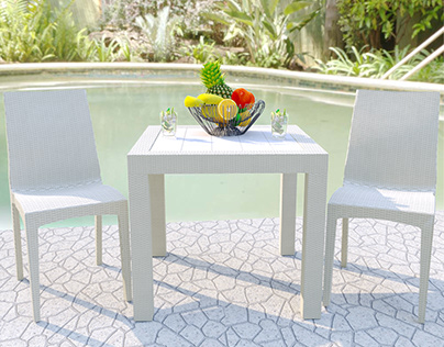 Outdoor Rattan Dining Chair and Table Set