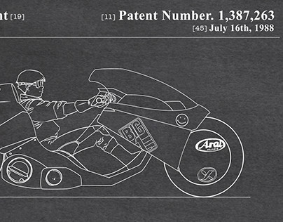 AKIRA - Kaneda's Bike Patent Posters