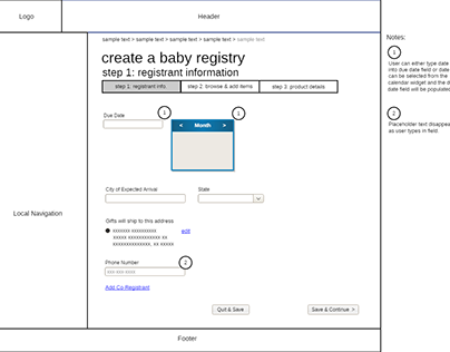 Storyboard for Target redesign - baby registry