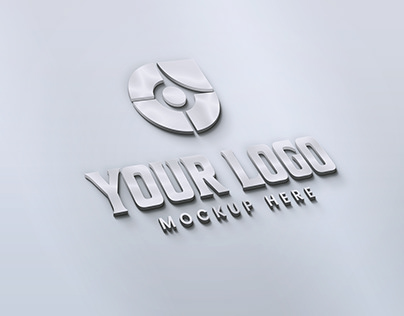 Photorealistic White 3D Logo Mockup