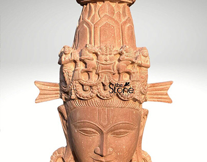 Antique Vishnu Head Statue 15″