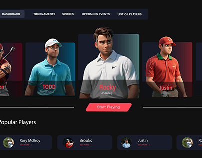 Dashboard Design of Golf Website (New-User)