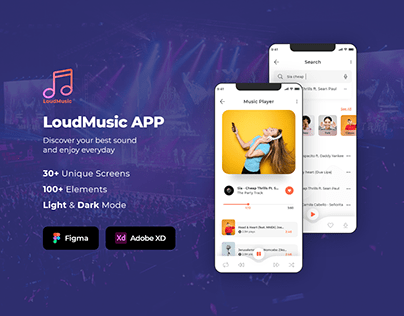 LoudMusic (Podcast) iOS/Web UI Kit (Figma / XD)