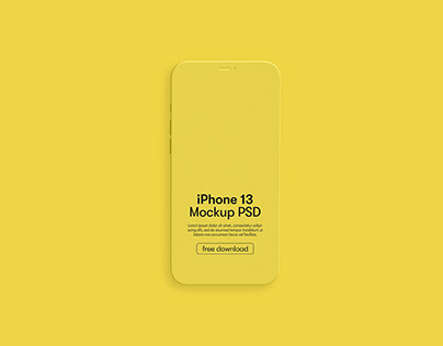 iPhone 13 Clay Mockup Free PSD [Front View]