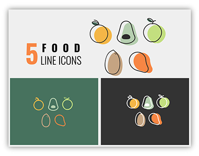 5 FOOD line icons