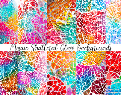 Shattered Rainbow Mosaic Glass Background Photography