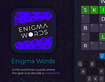 Enigma words puzzle game UI/UX design