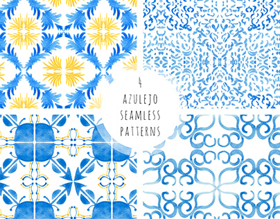 Portuguese azulejo Seamless Pattern.