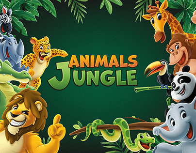 Jungle animals mascot illustrations