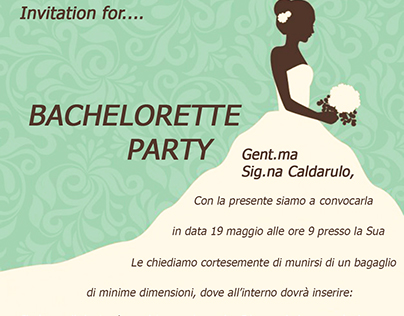 INVITATION FOR .... BACHELORETTE PARTY