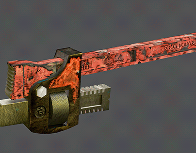 "Aged Relic: Realistic Rusted Wrench in Time's Embrace"