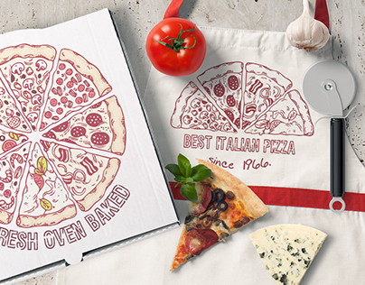 Pizza branding illustrations