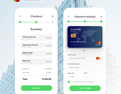 Credit Card Checkout Screen- Daily UI Day )2