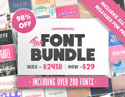 The HUGE Font Bundle (98% OFF) SALE