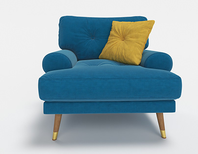 Cozy & Comfort Armchair with Vibrant Yellow Cushion