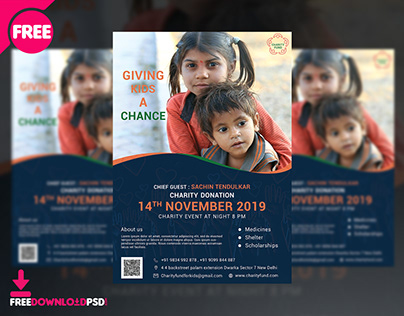 Charity Donation Flyer Free PSD