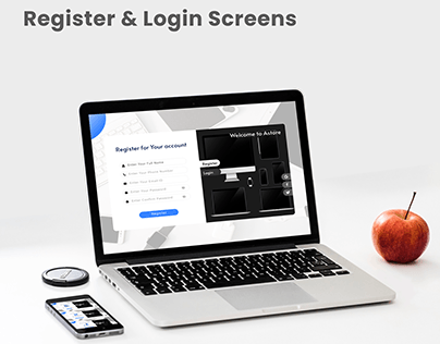 Astore Dashboard Register & Login Screens