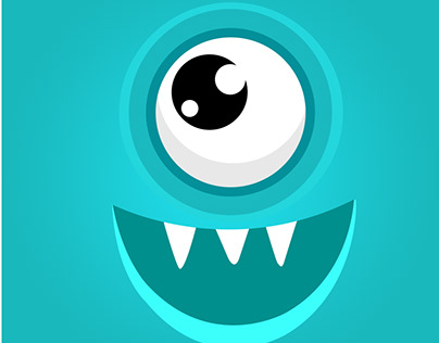 Aqua Blue Cartoon Eye