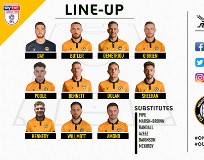 Four Instances of my Line-up Graphic for Newport County