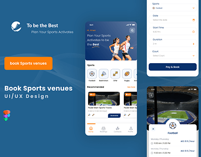 Book Sports venues App ui ux design (Task)