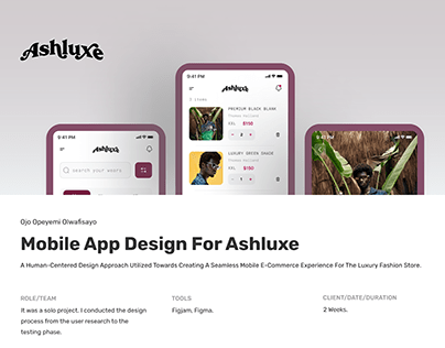 Mobile App Design For Ashluxe