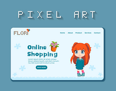 Pixel Art Design for online flover shop