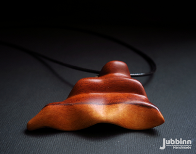 Handmade jujube wood necklace.