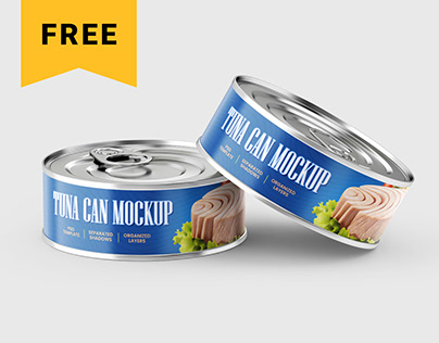 Free Tuna Tin Can Mockup Set