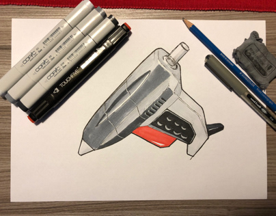 Glue gun sketching and rendering practice