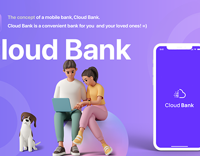 Cloud Bank App Концепт мобильного приложения для банка