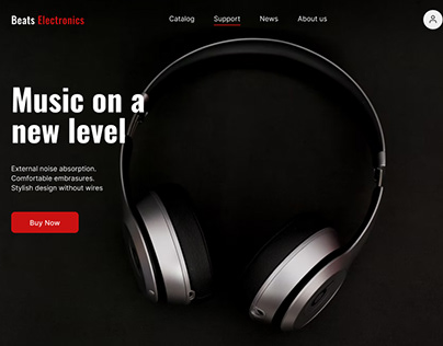 Концепт главной страницы бренда Beats Electronics