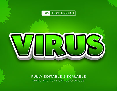 Virus editable text effect template - poison germ theme