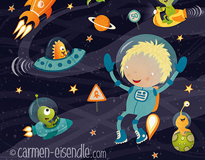 Space Party - Wall Art Poster Design